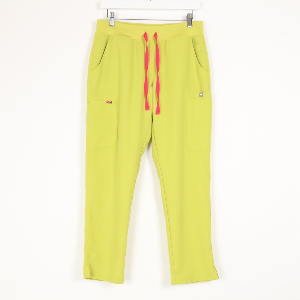 Figs High Waisted Yola Skinny Scrub Pant Limeade